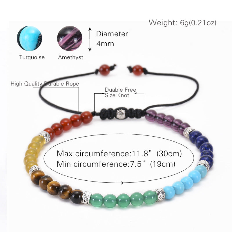 4mm Seven Chakra Yoga Bracelet