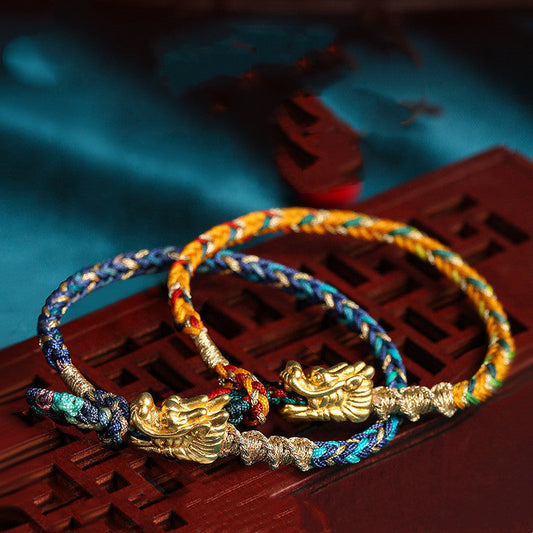 Auspicious Dragon Multicolored Rope Bracelet